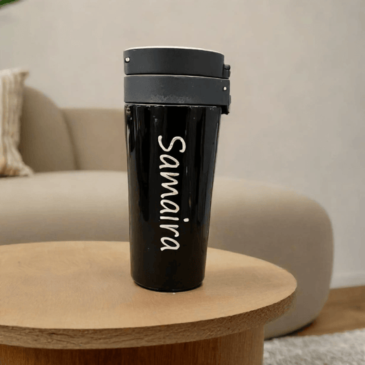 Customized Stainless Steel Push Button Flask with Name - Precious Art Gifts