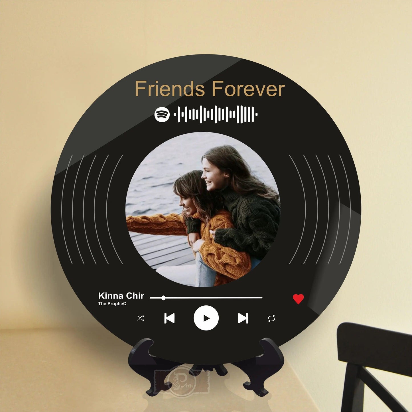 Round Spotify Black Acrylic Frame With Photo - Precious Art Gifts