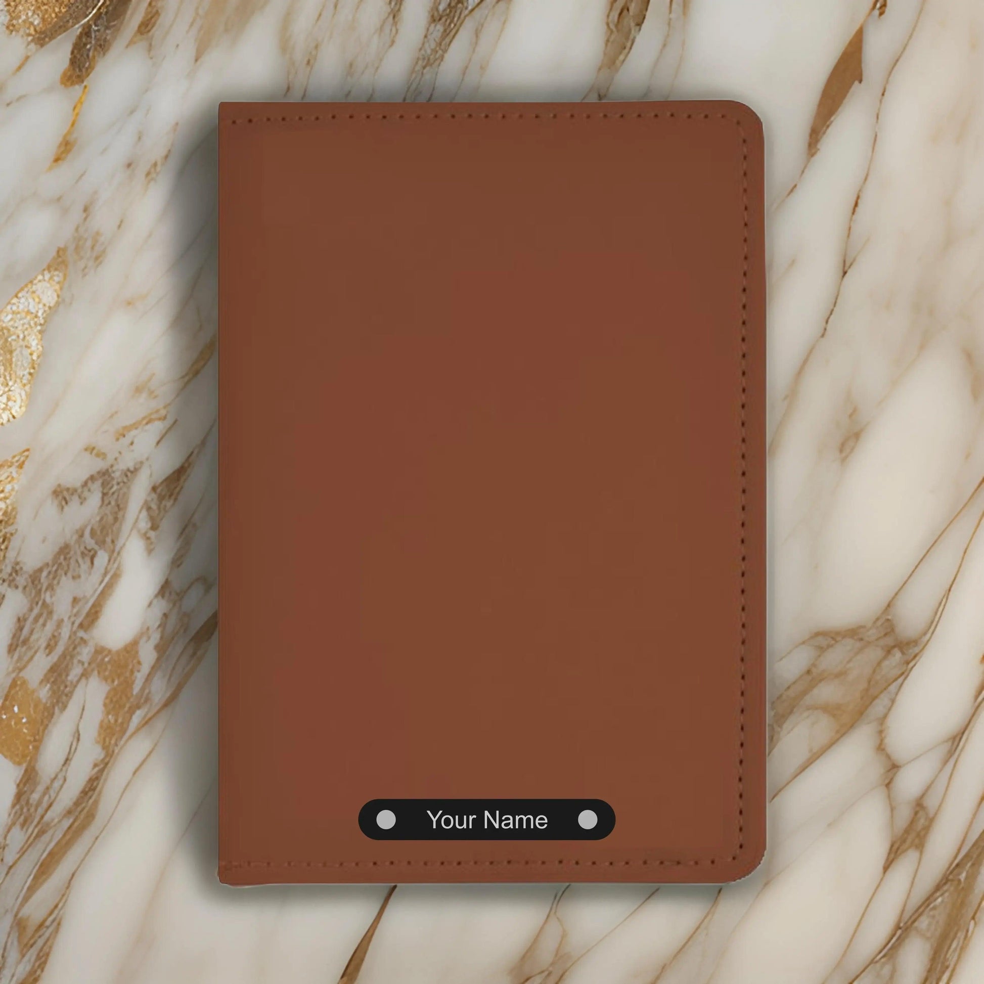 Personalized Brown Passport Cover with Name - Precious Art Gifts