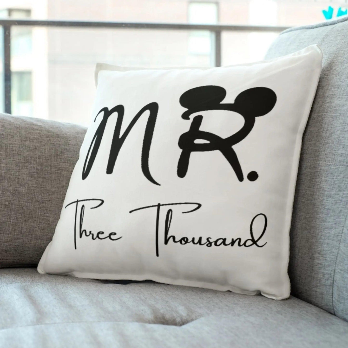Mr. Three Thousand White Cushion – Customizable Pillow - Precious Art Gifts
