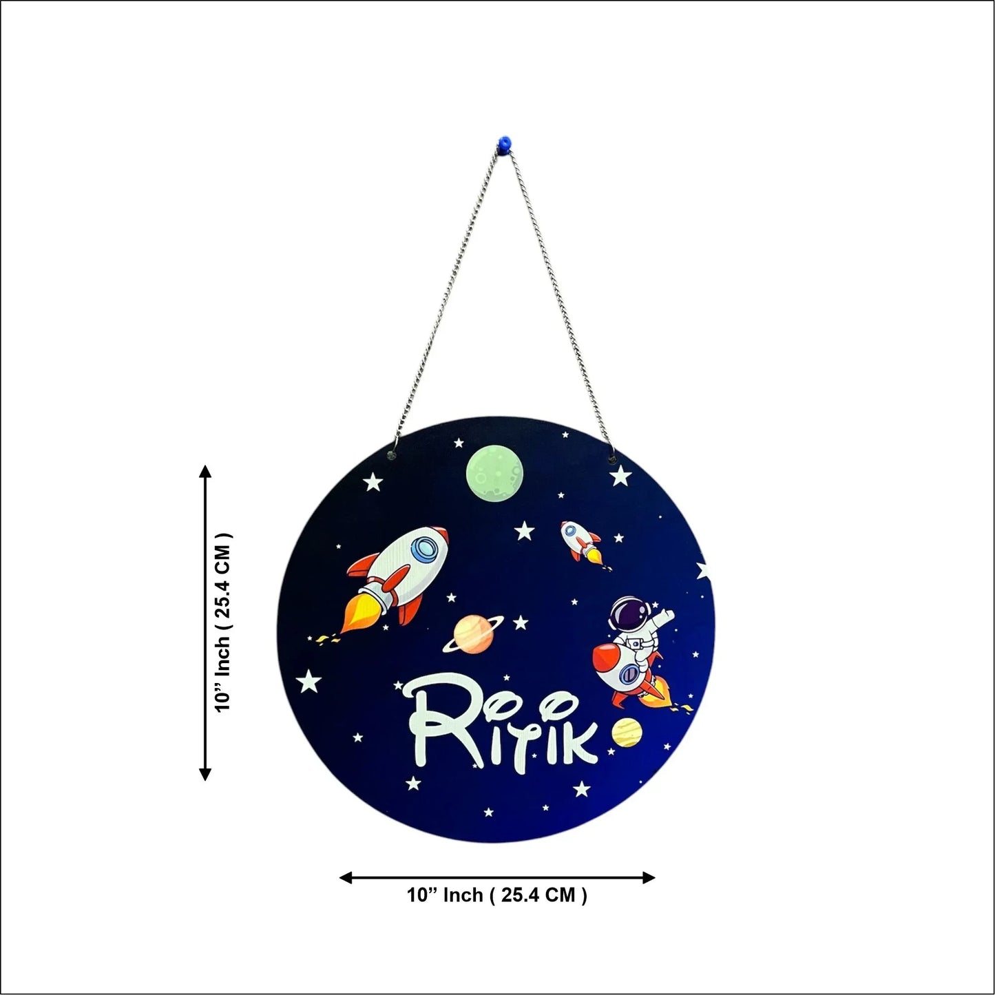 Space Theme Kids Name Plate – Personalized Room or Wall Decor - Precious Art Gifts
