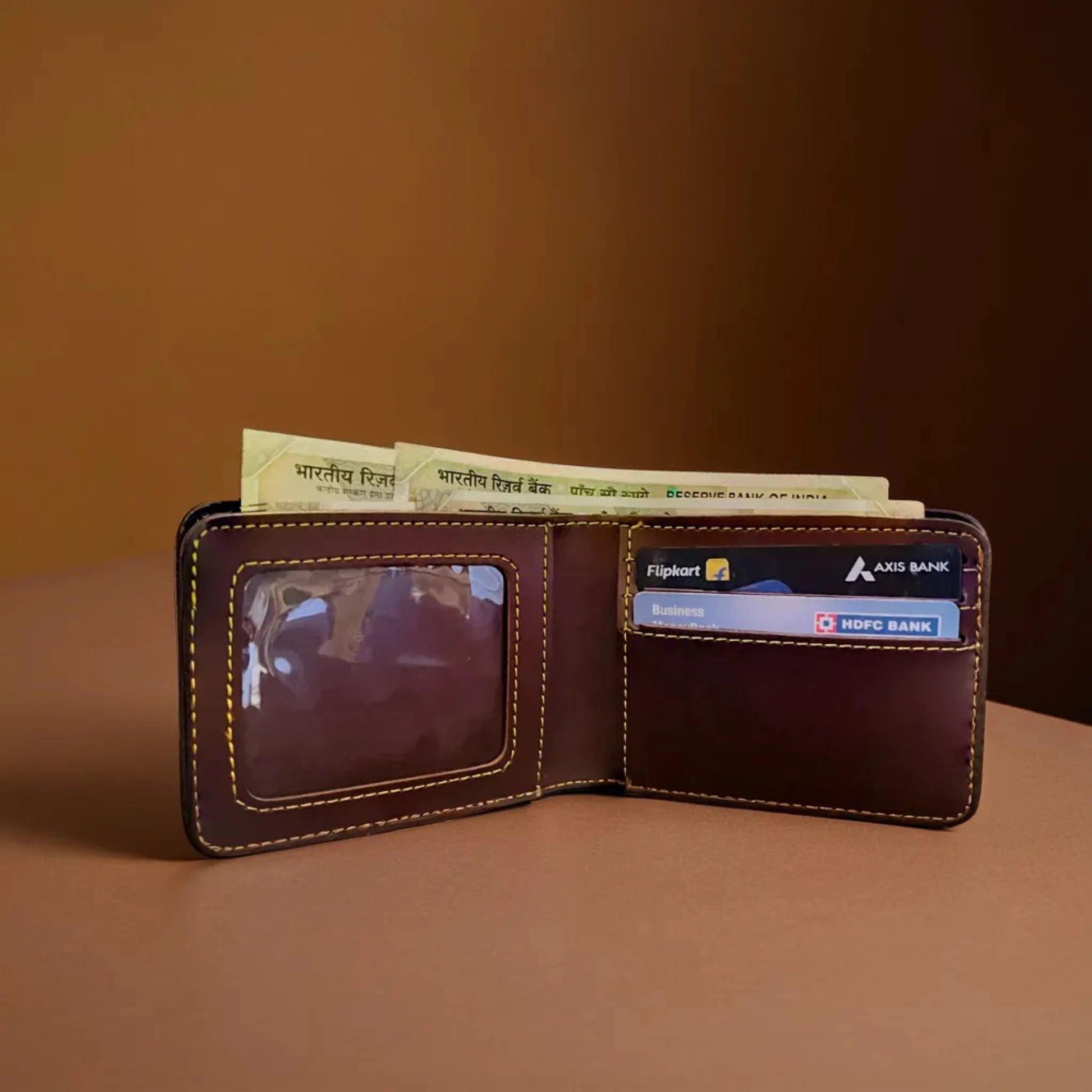 Premium Personalized Brown Leather Name Wallet For Men/Him - Precious Art Gifts
