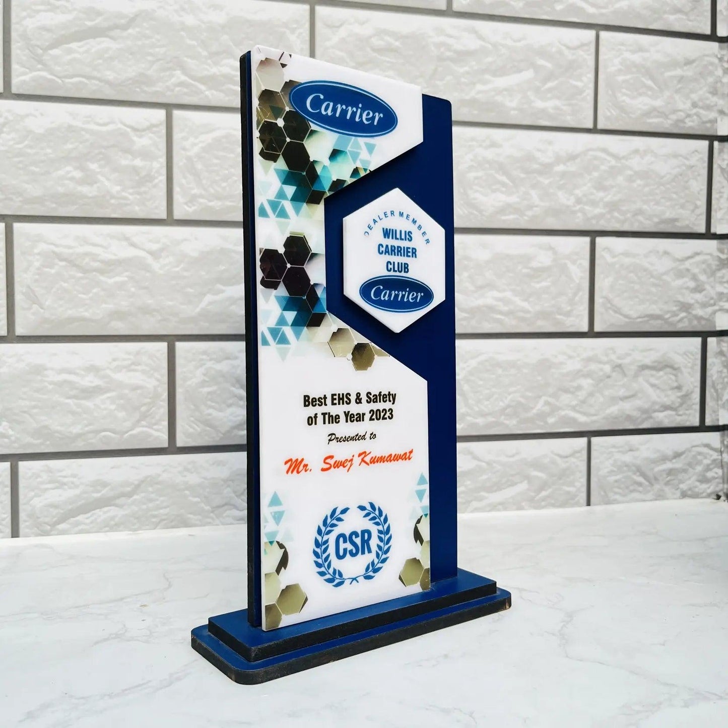 Personalized Wooden Sublimation Trophy Carrier with Custom Print - Precious Art Gifts