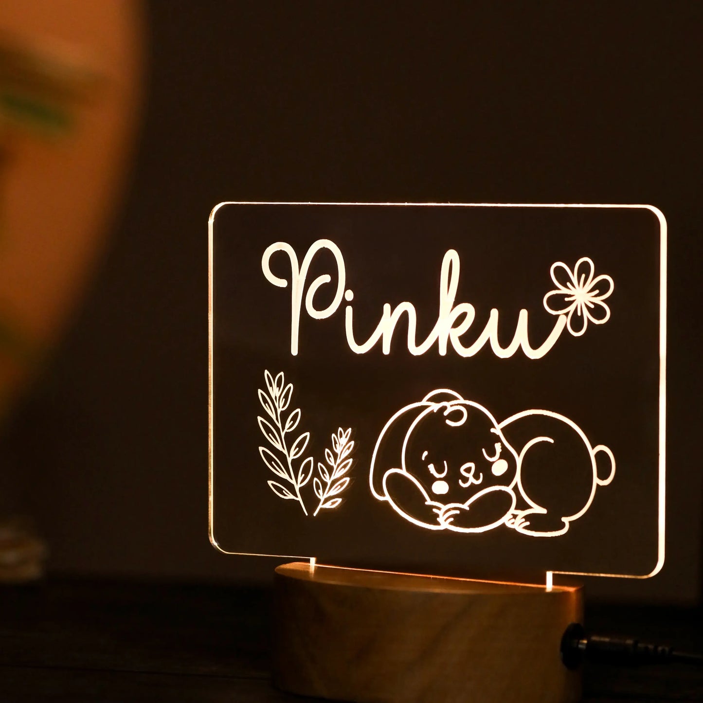 Personalized Baby Acrylic Night Lamp with Name for Kids - Precious Art Gifts
