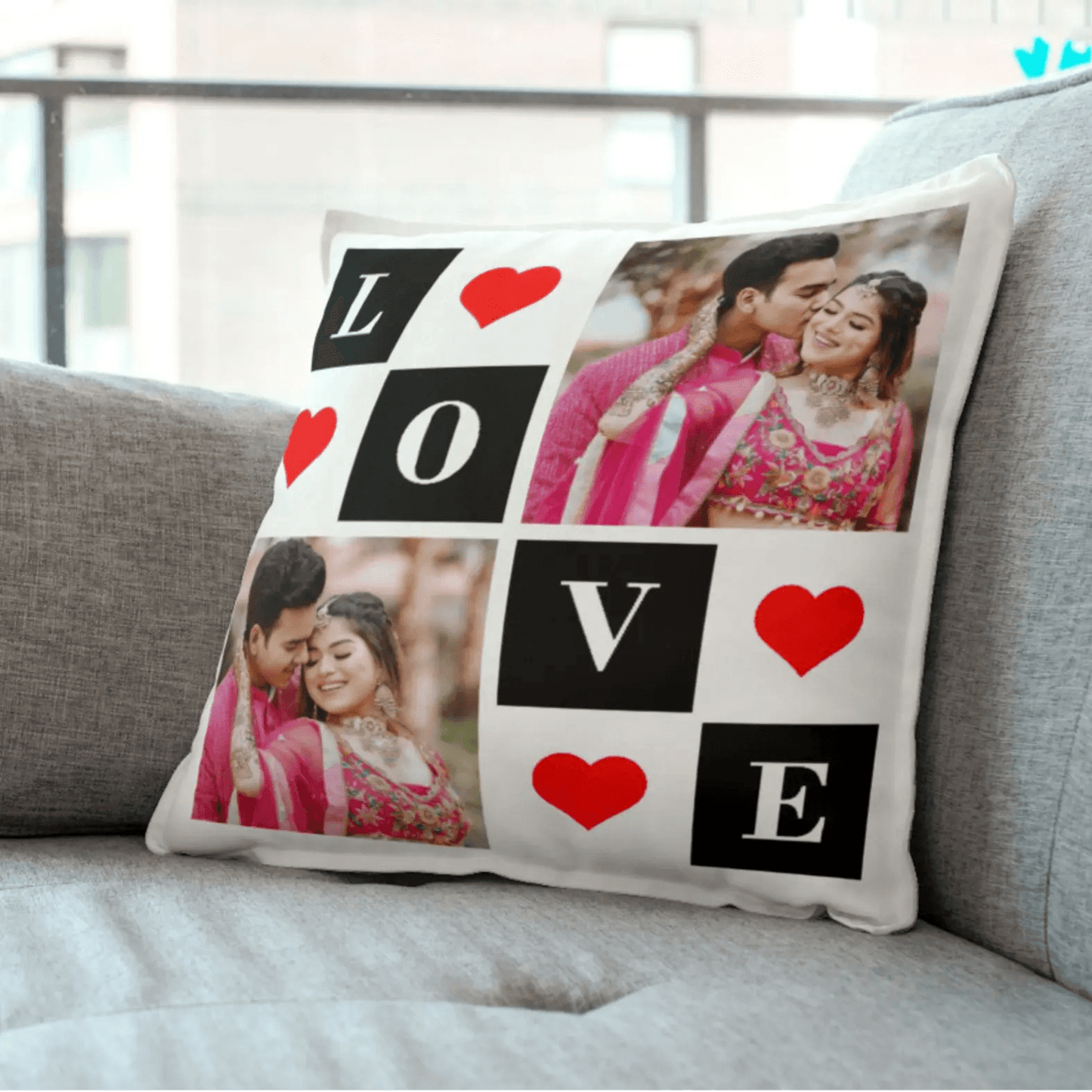 Personalized Photo Love Cushion – Heart Design - Precious Art Gifts