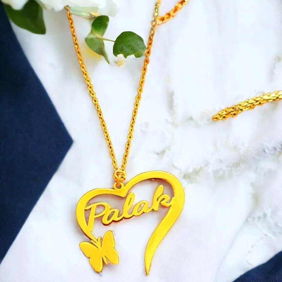 Palak Custom Gold Heart Shape Pendant - Precious Art Gifts