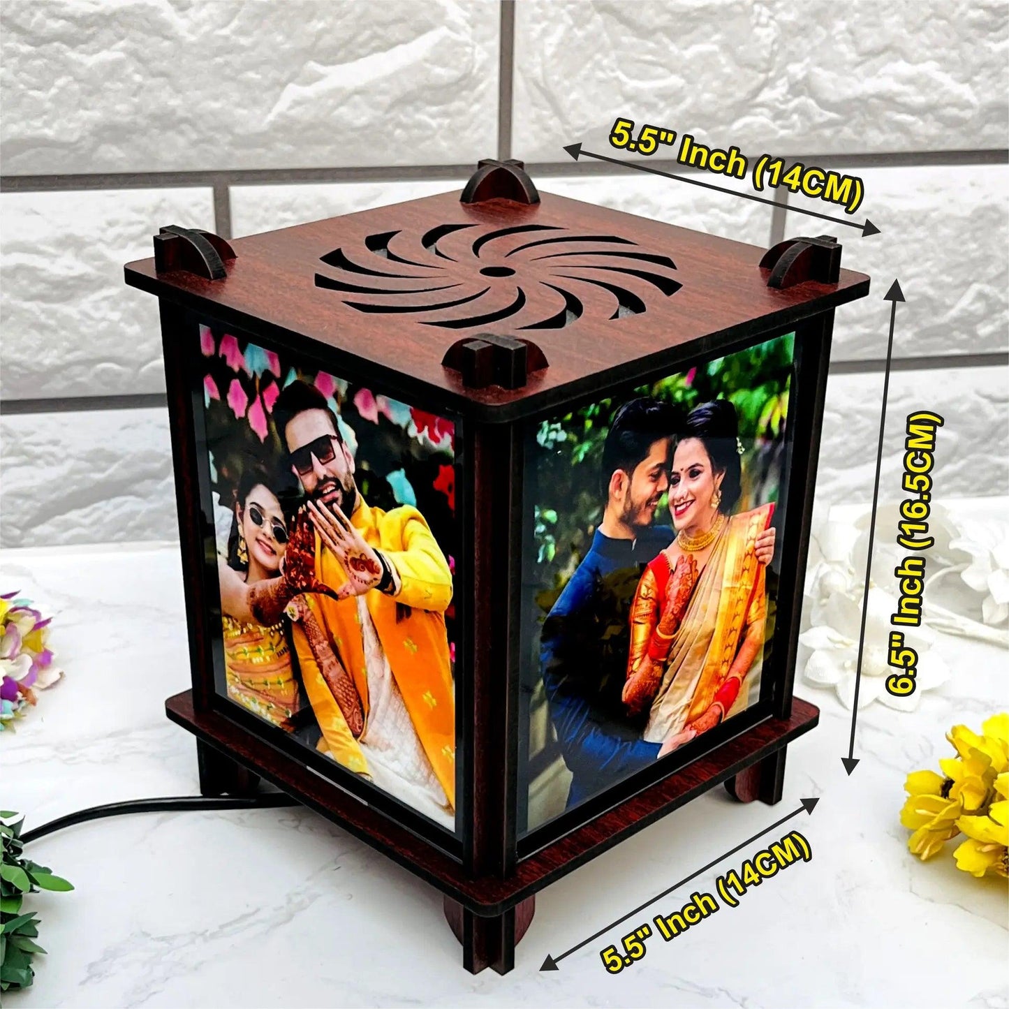Personalized Photo Square Wooden Lamp - Precious Art Gifts