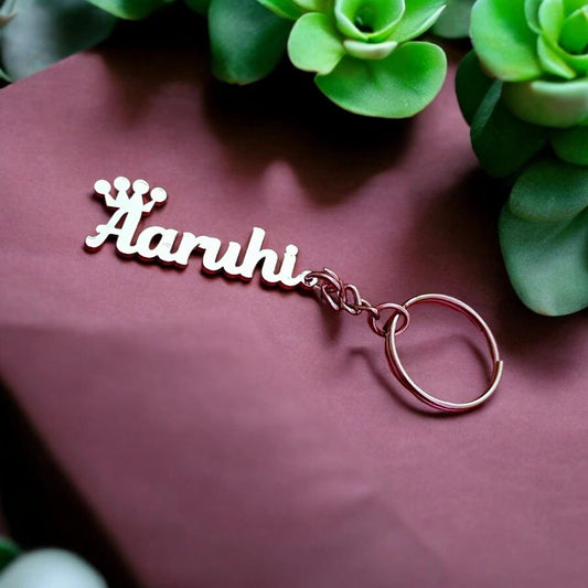 Personalized Silver Name Metal Keychain - Precious Art Gifts