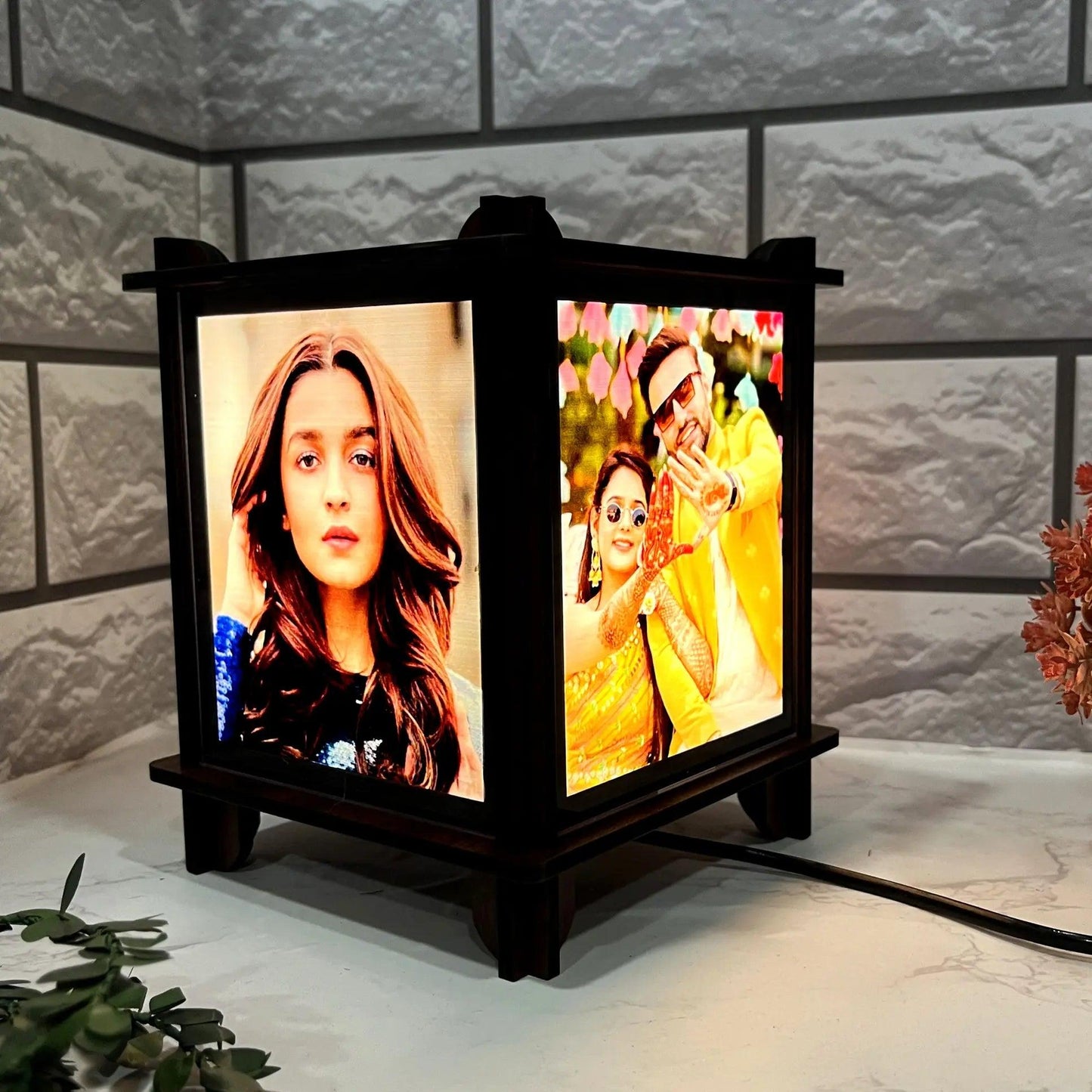 Personalized Photo Square Wooden Lamp - Precious Art Gifts