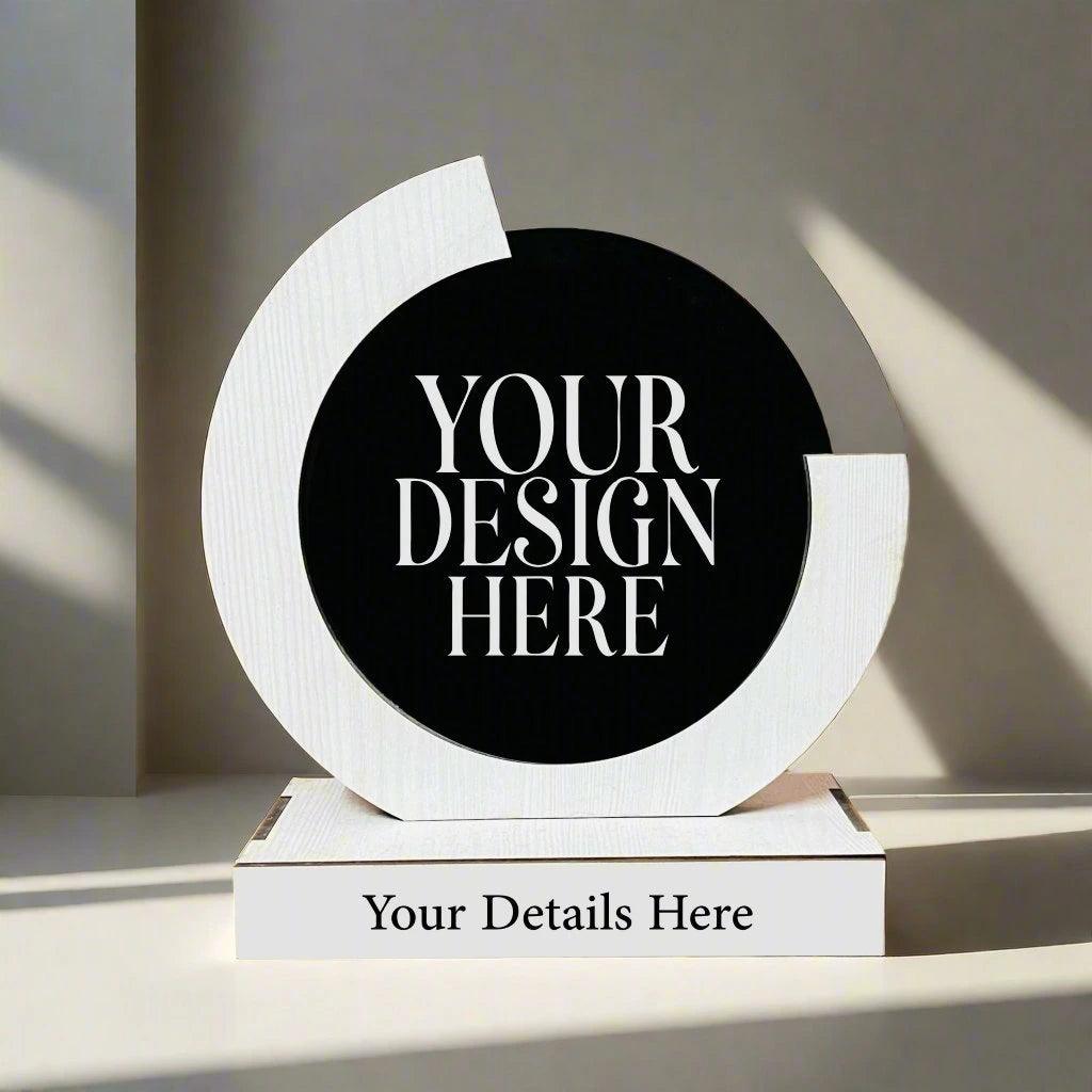 Half Moon Wooden Acrylic Trophy Award - Precious Art Gifts