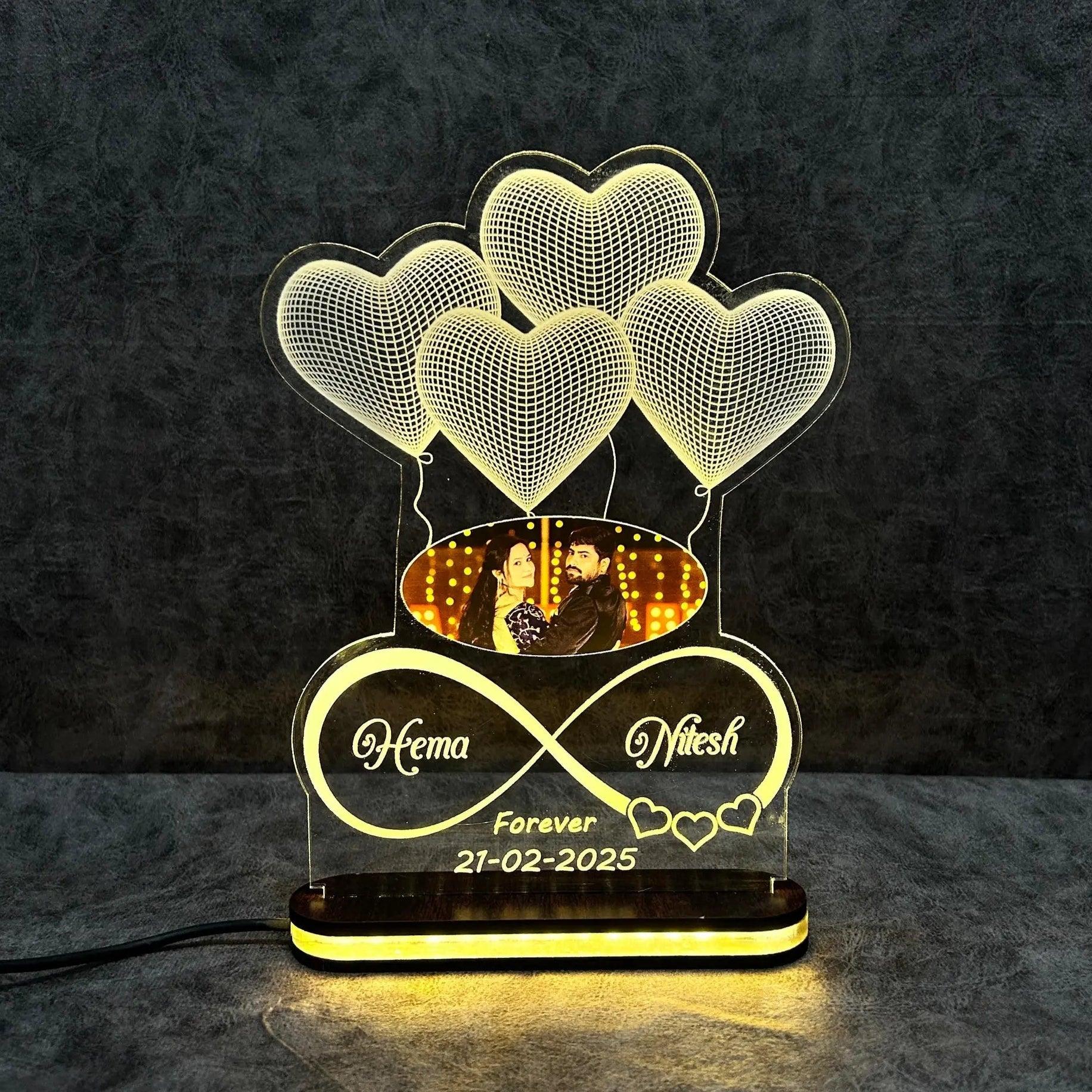 3D Photo Balloon Illusion Lamp for Couples - Precious Art Gifts
