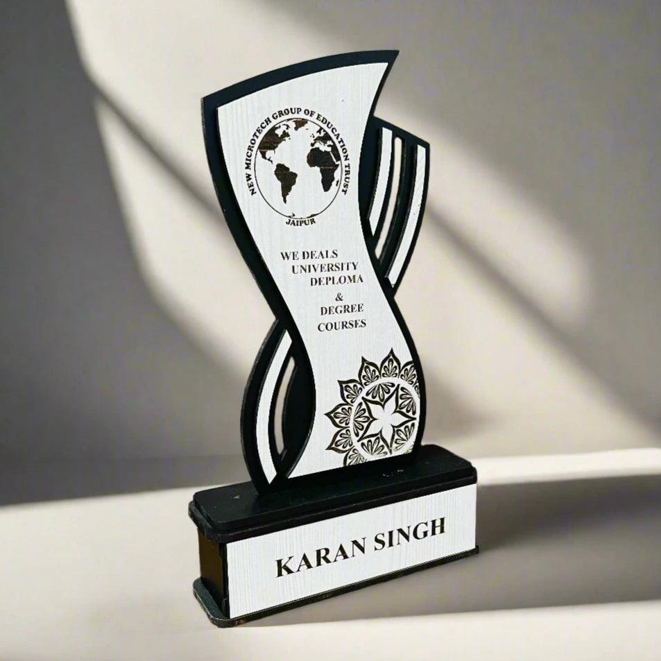 Customized Wooden Trophy for Education Awards – Karan Singh