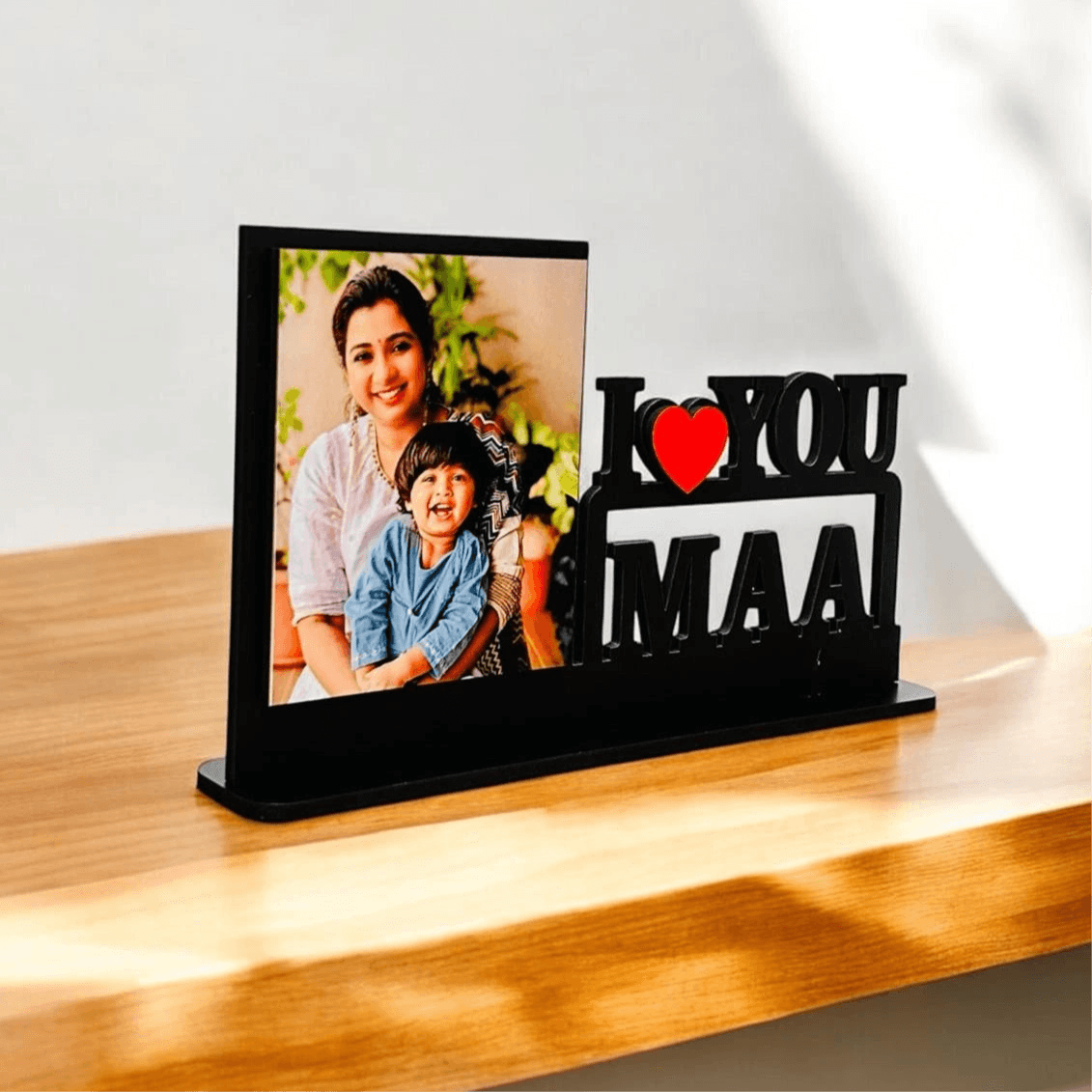 Personalized "I Love You Maa" Table Photo Frame - Precious Art Gifts
