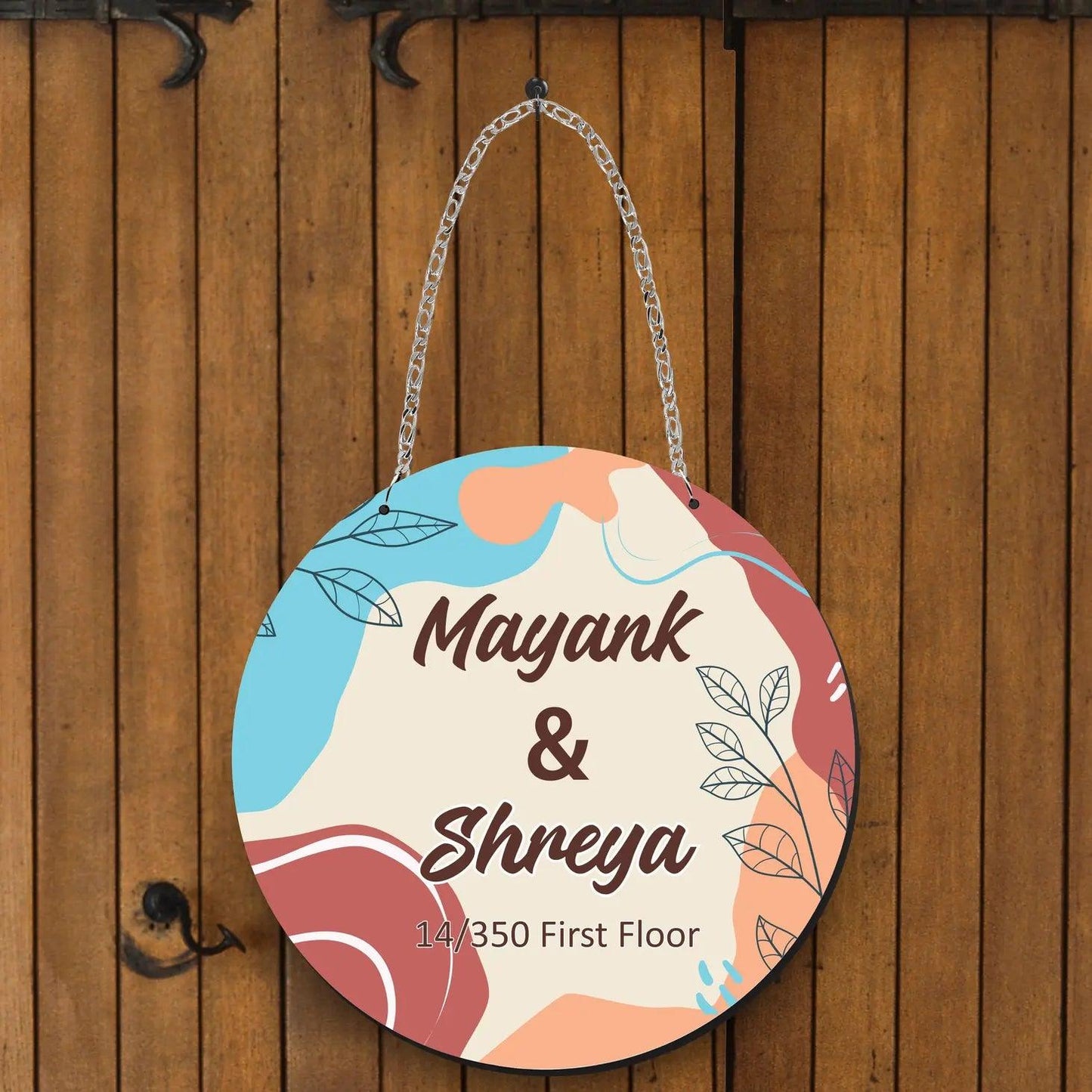 Customized UV Printed Wooden Door Name Plate - Precious Art Gifts