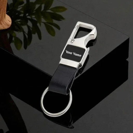 Personalized metal opener keychain with custom name engraving, durable bottle opener keyring for bike and car keys – Precious Art Gifts