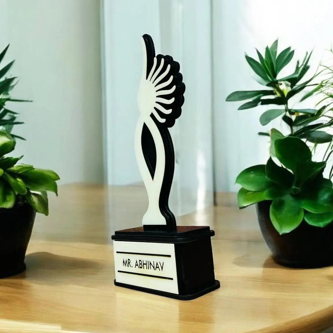Custom MDF Wooden Trophy with Name – Mr. Abhinav Award