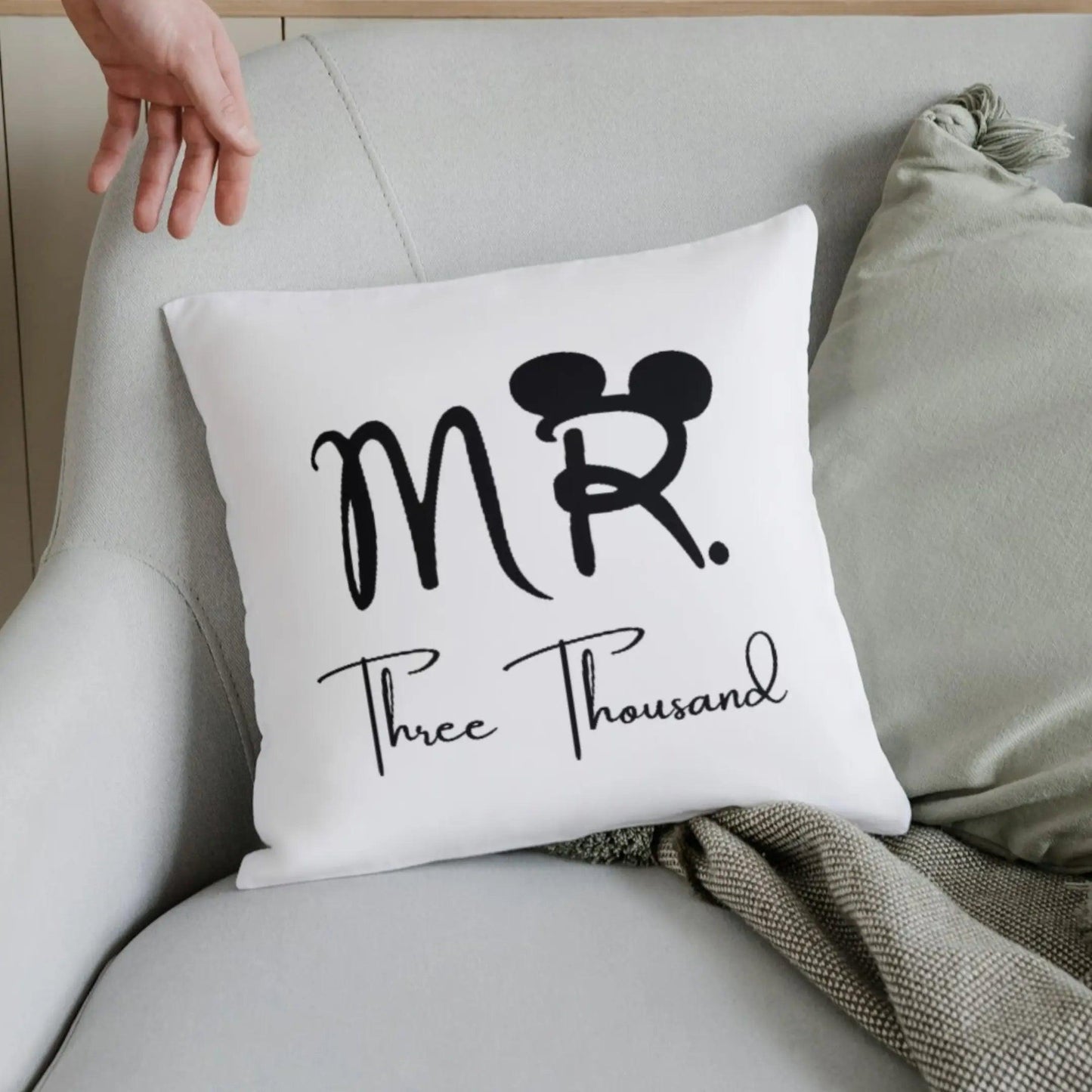 Mr. Three Thousand White Cushion – Customizable Pillow - Precious Art Gifts
