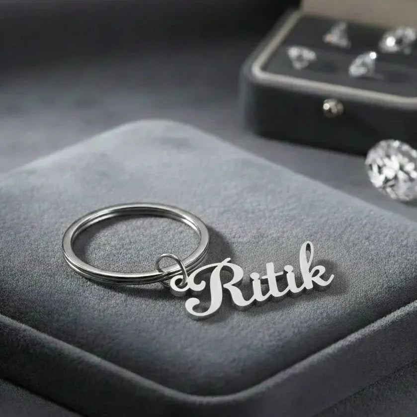 Custom Metal Name Keyring Gift for Daily Use