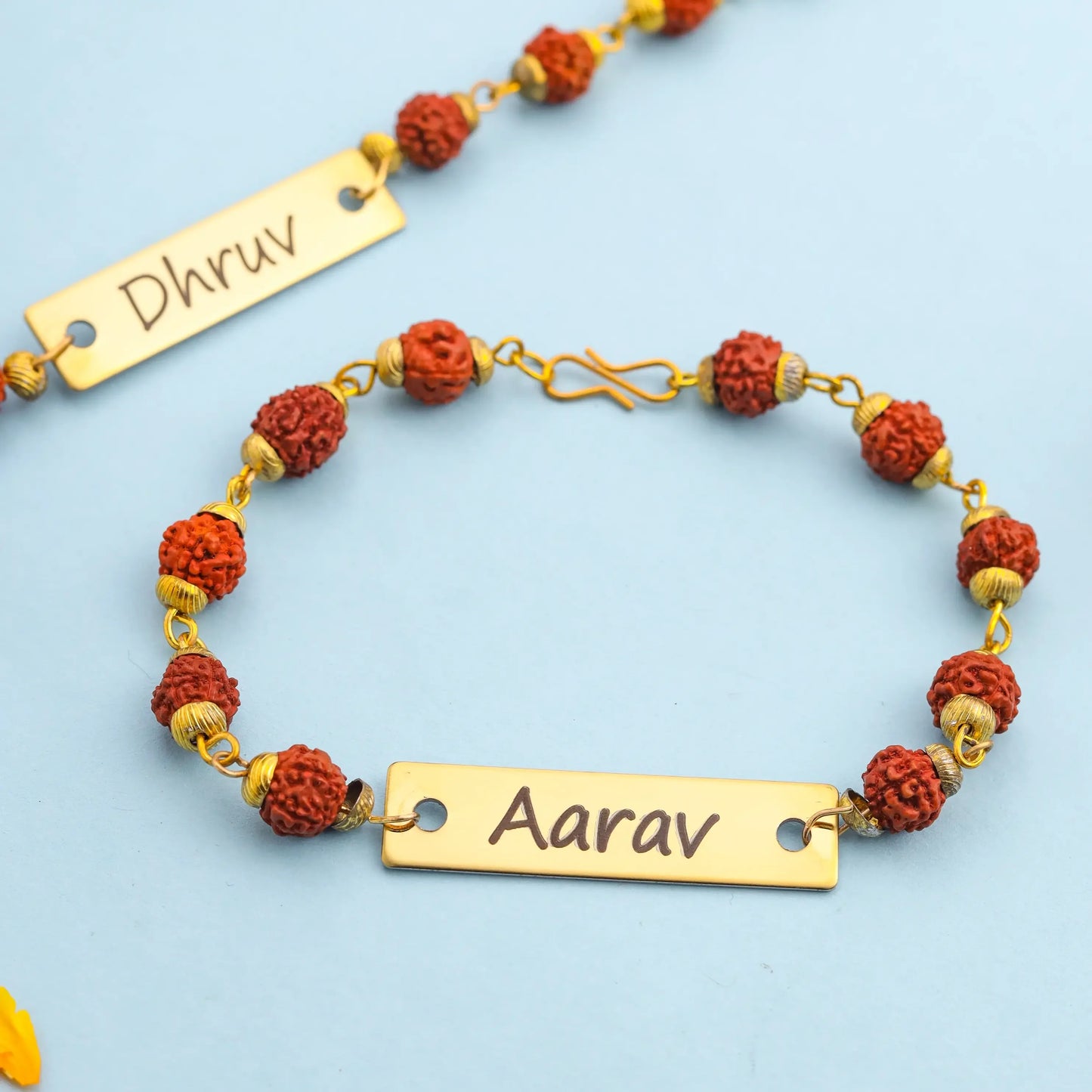 Set of 2 Personalized Metal Engraved Rakhi for Brother - Precious Art Gifts