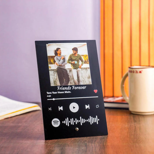 Personalized Black Acrylic Spotify Frame with Custom Photo and Song Code