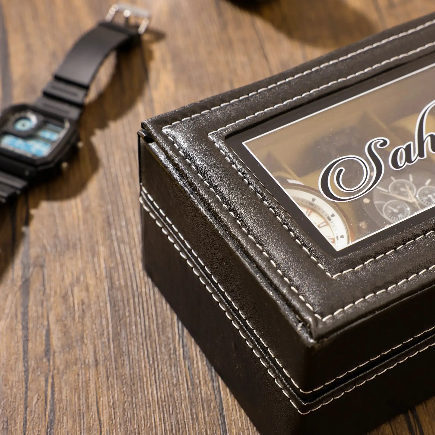 Personalized Small 3-Slot Watch Box Organizer - Precious Art Gifts