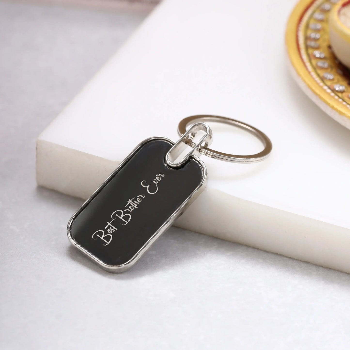 Best Brother Ever Rakhi Gift Combo – Designer Rakhi with Bottle, Keychain & Greeting Card - Precious Art Gifts