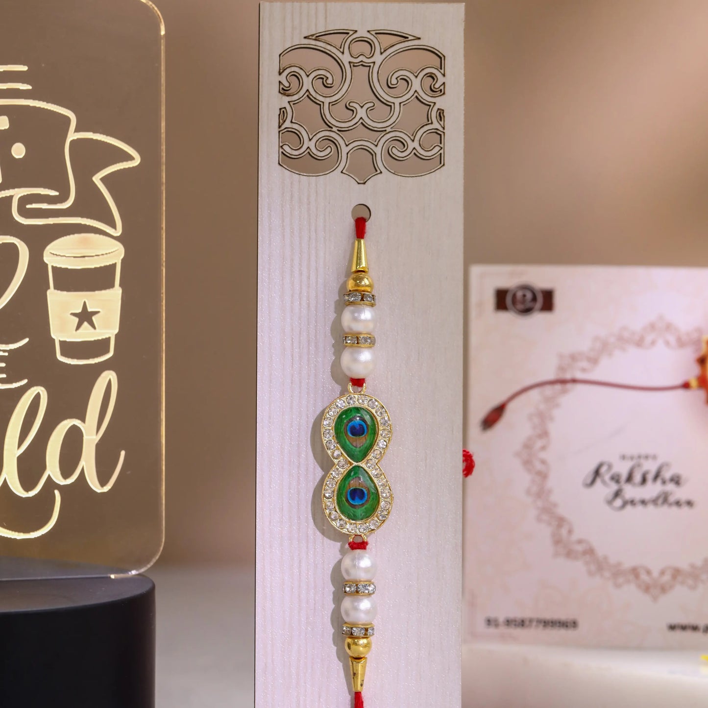 Best Bro in the World Rakhi Hamper – LED Lamp, Premium Rakhi & Greeting Card