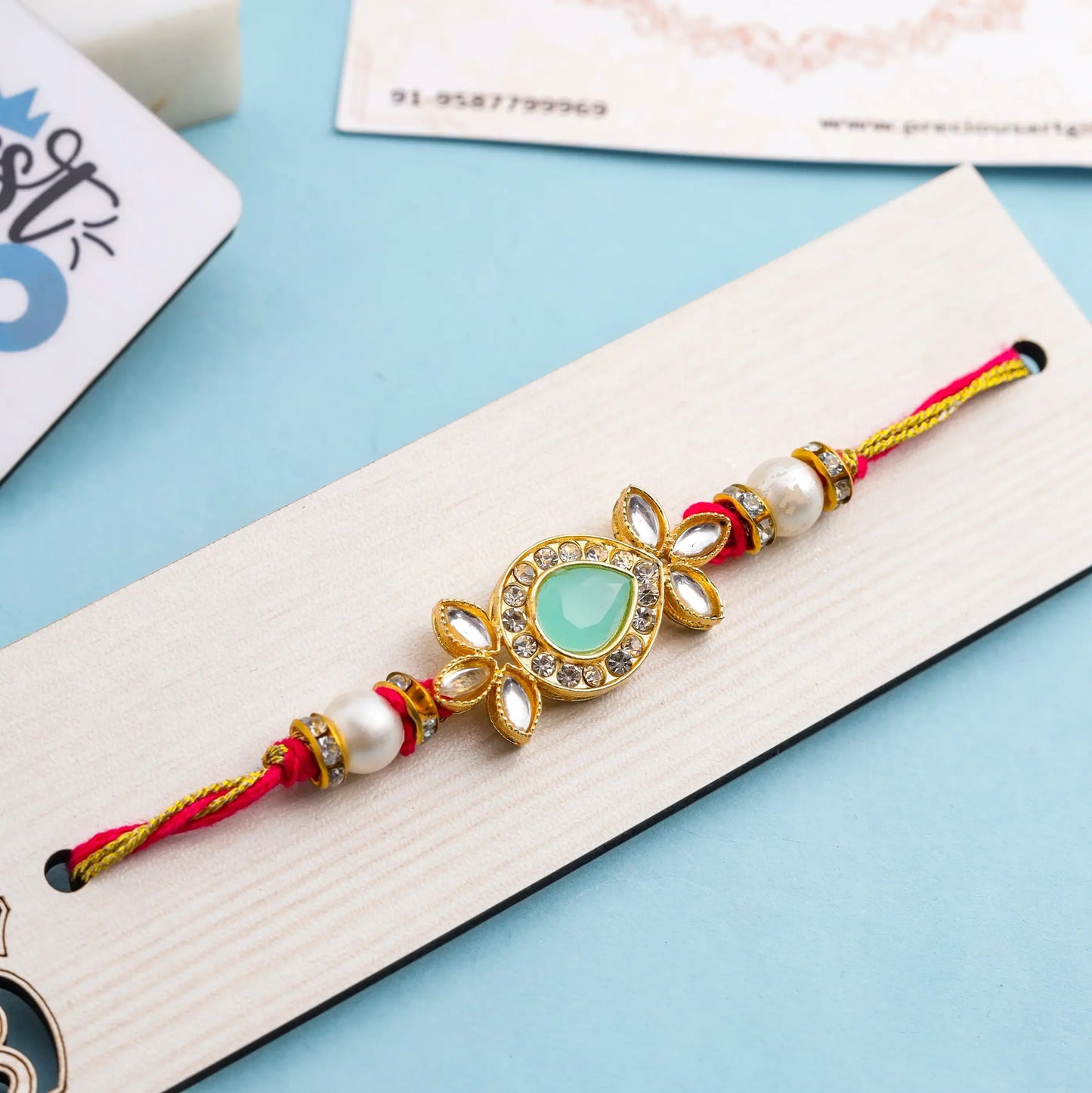 Rakhi Gift Combo for Brother – Mug, Keychain, Rakhi & Wooden Cutout - Precious Art Gifts