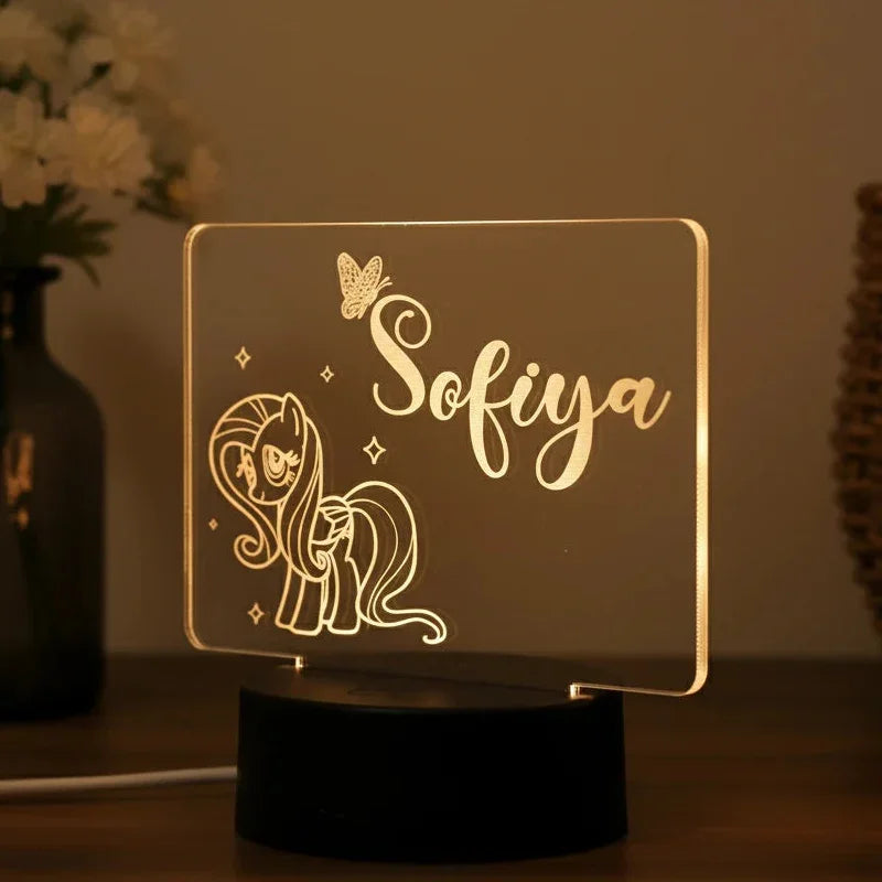Custom Kids Unicorn Horse LED Table Lamp Gift