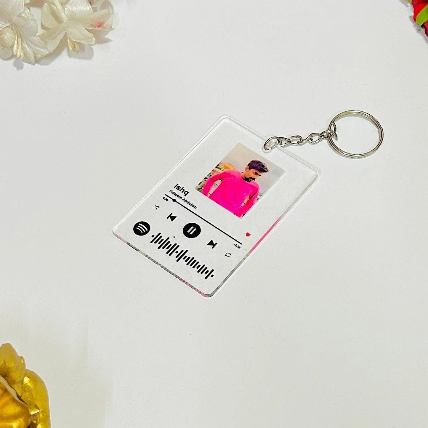 Personalized Spotify Keychain with Custom Photo and Scannable Song Code – Unique Music Gift by Precious Art Gifts