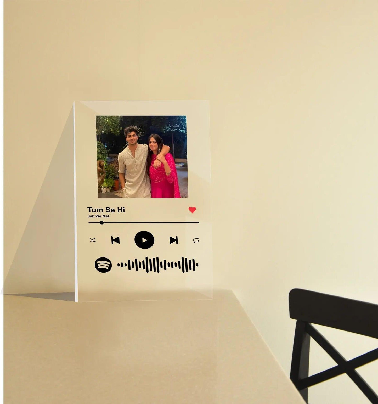 Custom Spotify Glass Frame with Picture & Scannable Song Code - Precious Art Gifts