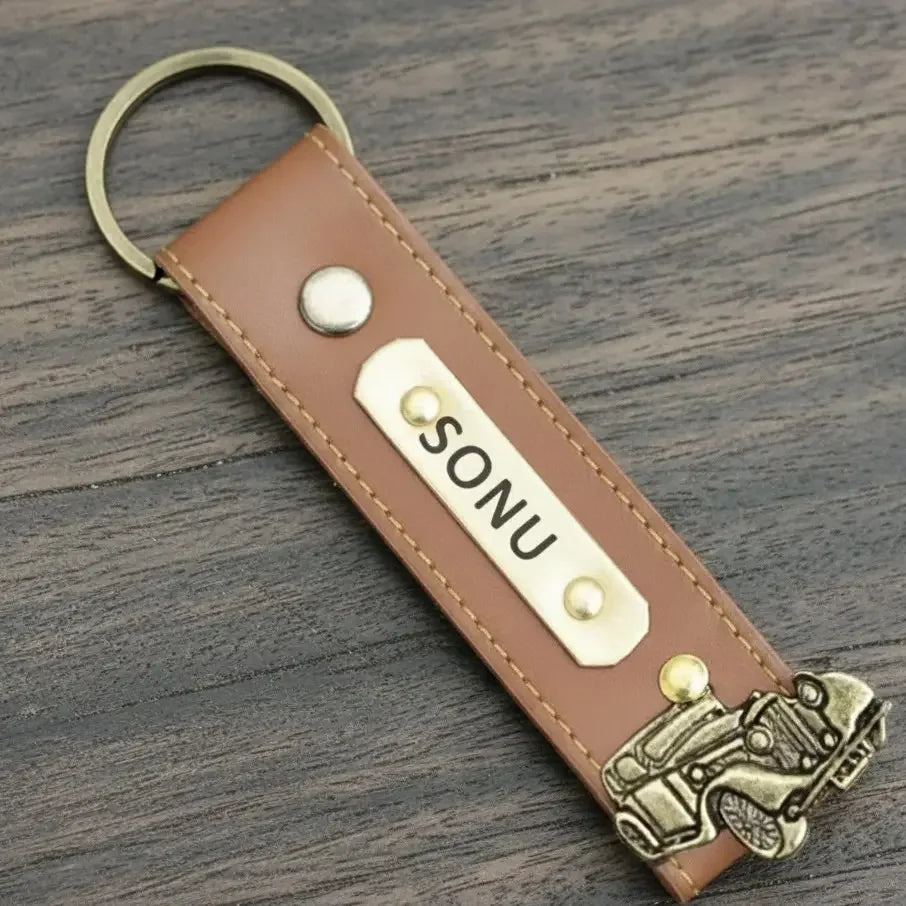 Customized Leather Name Keychains