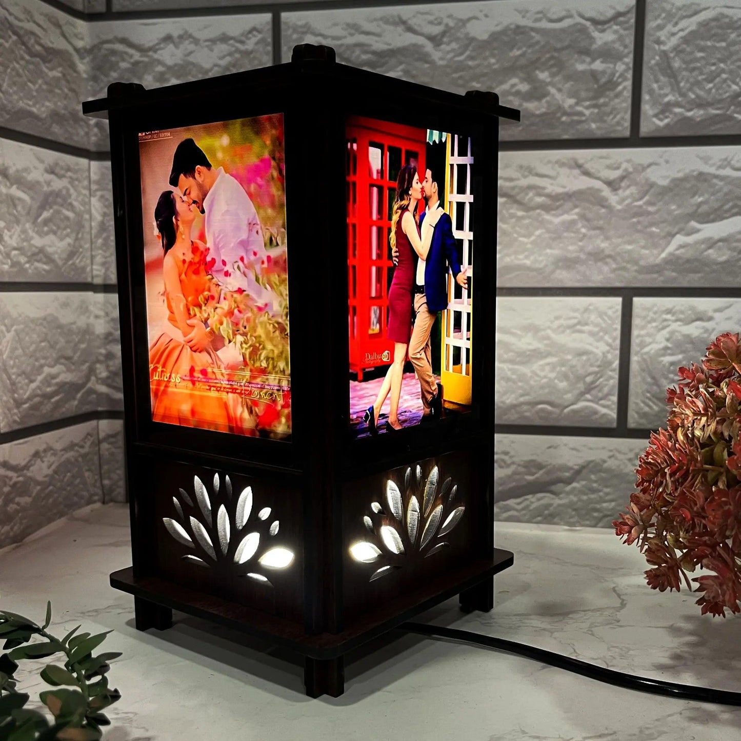 Personalized Wooden Tower Night Lamp with Photo - Precious Art Gifts