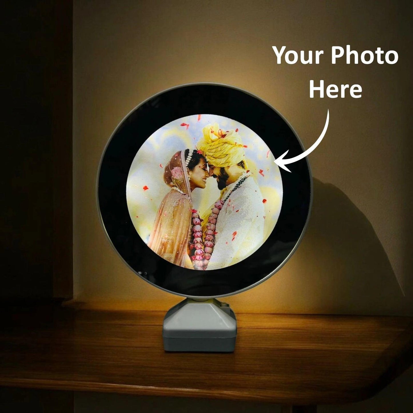 Custom Couple Photo Magic LED Mirror - Precious Art Gifts