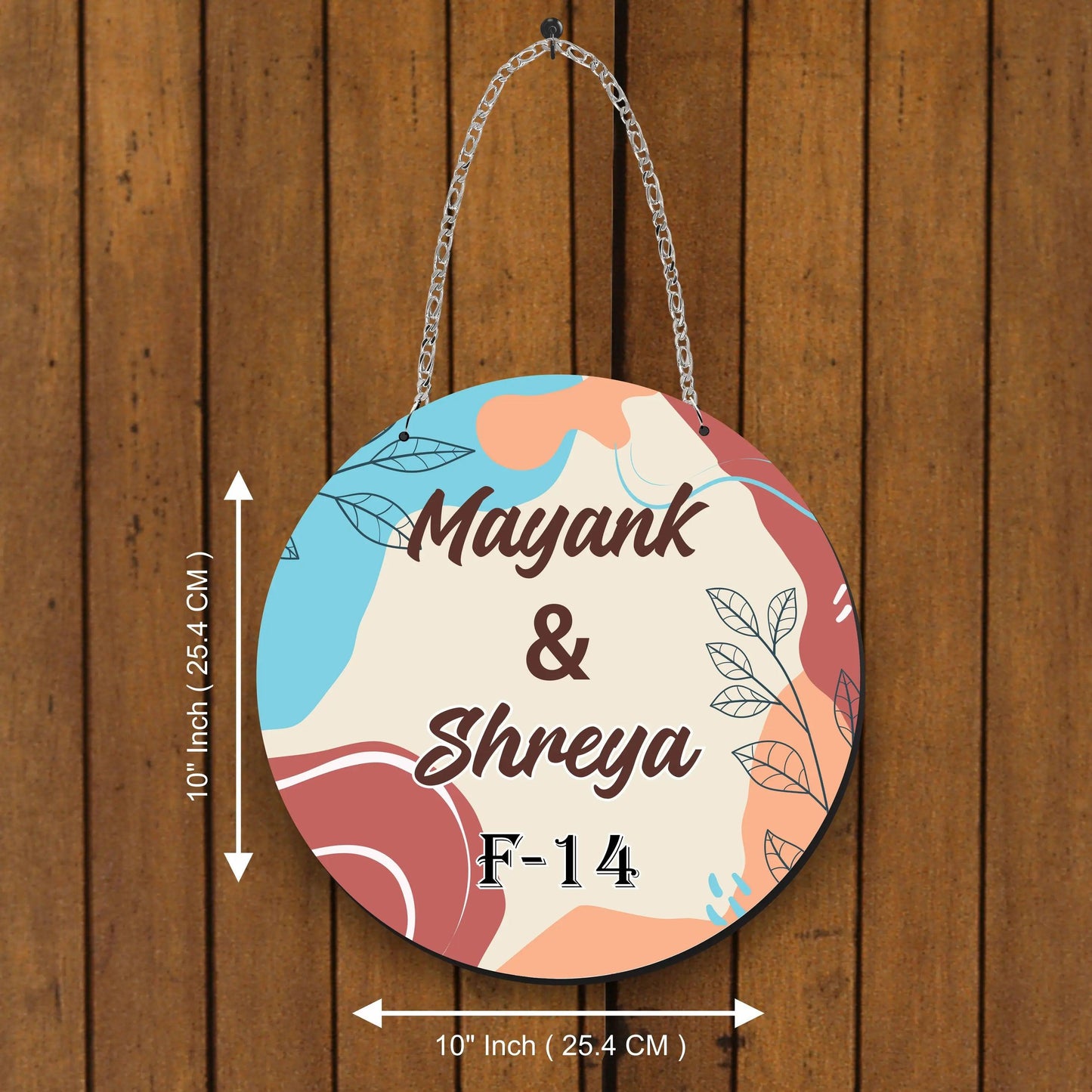 Customized UV Printed Wooden Door Name Plate - Precious Art Gifts