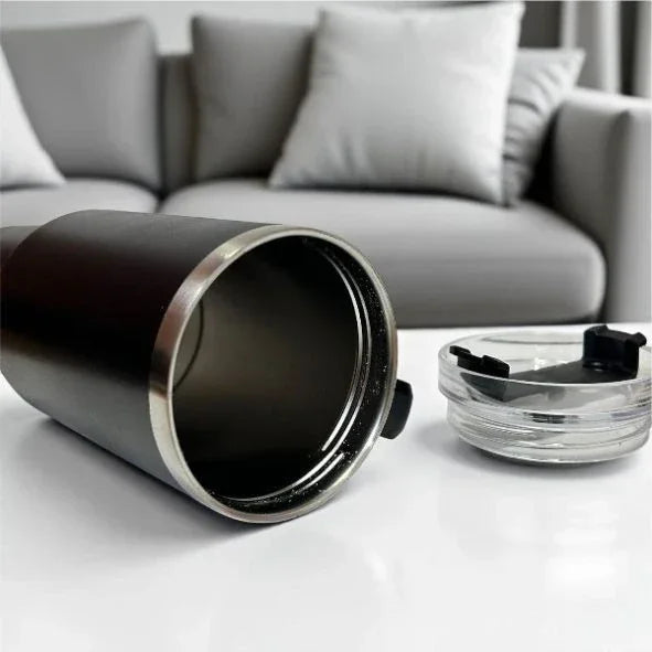 Personalized Black Tumbler with Handle & Lid 1200ml - Precious Art Gifts