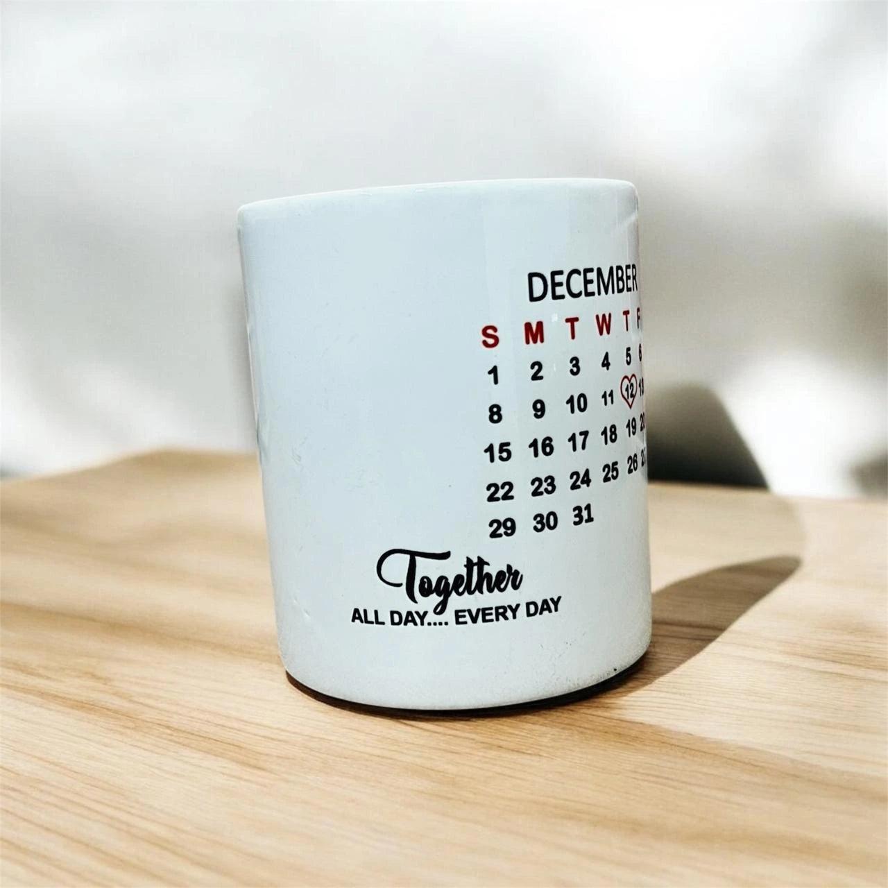 Personalized Photo Coffee Mug with Calendar - Precious Art Gifts