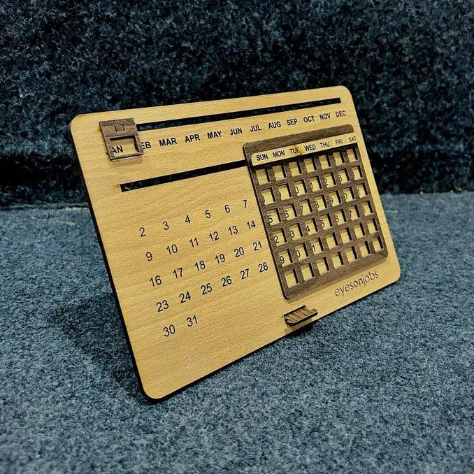 3-in-1 Wooden Calendar Set with Diary & Pen - Precious Art Gifts