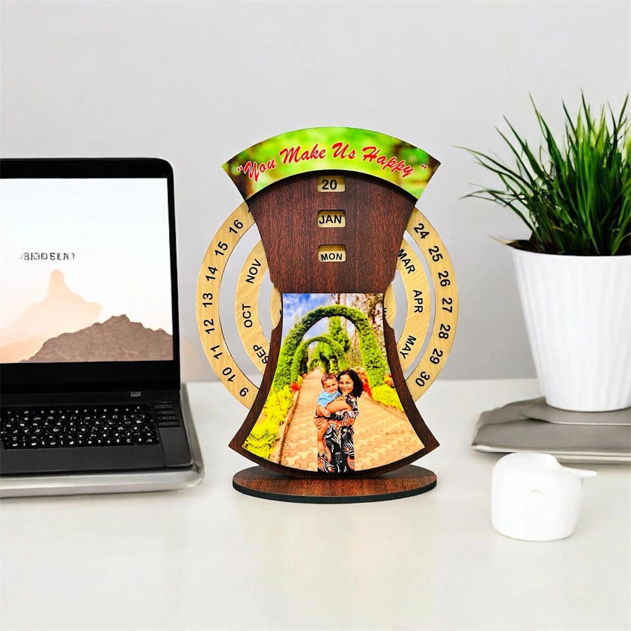Wooden Desk Calendar with Your Photo - Precious Art Gifts