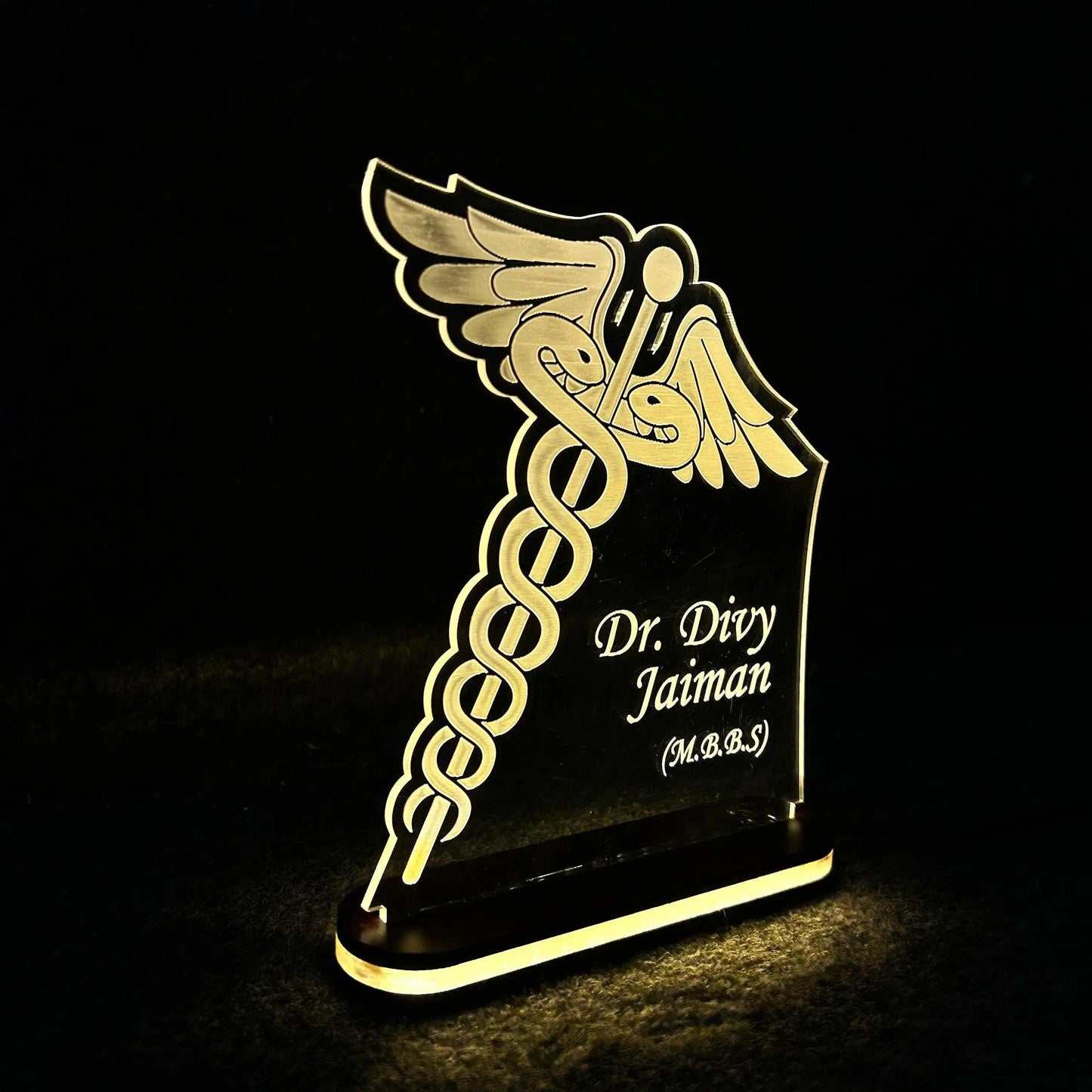 Personalized LED Name Lamp for Doctors with Stand - Precious Art Gifts