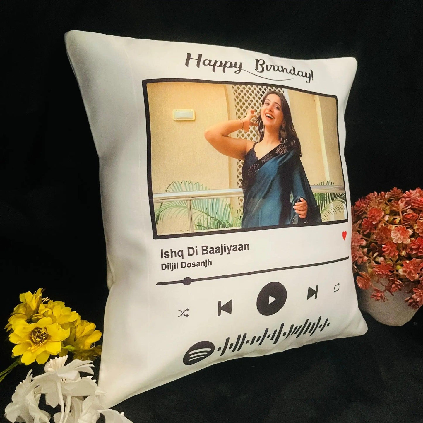 Personalized Spotify Photo Pillow with Song - Precious Art Gifts