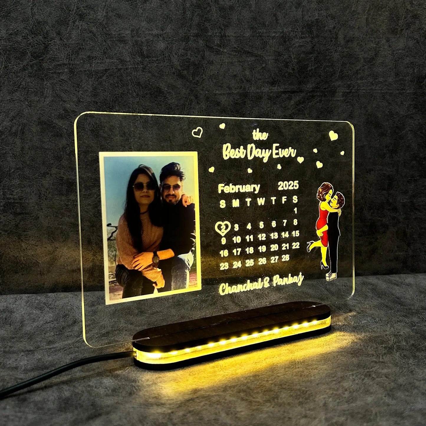 Personalized ‘Best Day Ever’ LED Night Lamp - Precious Art Gifts