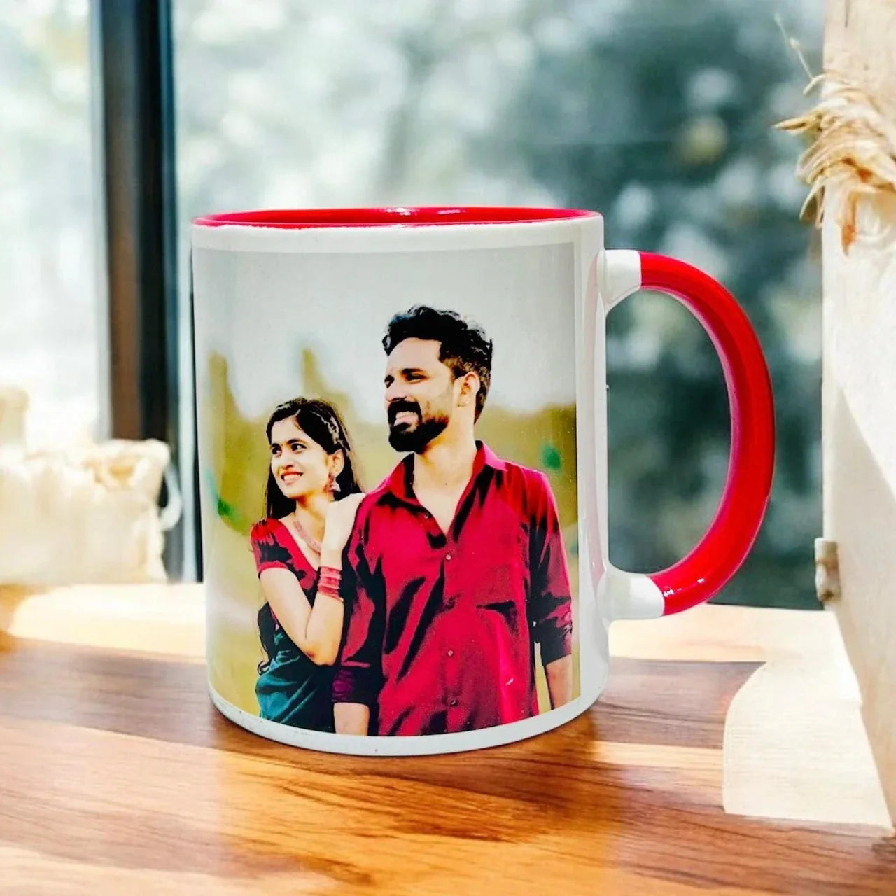 Personalized Red Photo Mug Love You Forever Gift for Couples - Precious Art Gifts