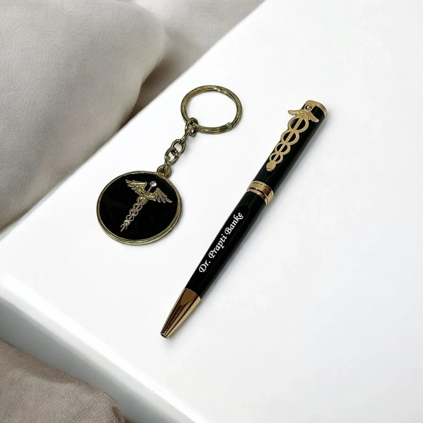 Personalized Doctor Pen & Keychain Gift Set - Precious Art Gifts