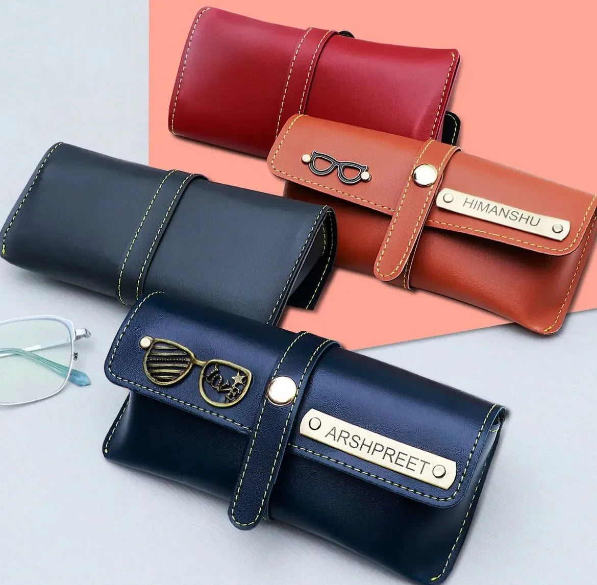 Personalized Leather Sunglasses Case
