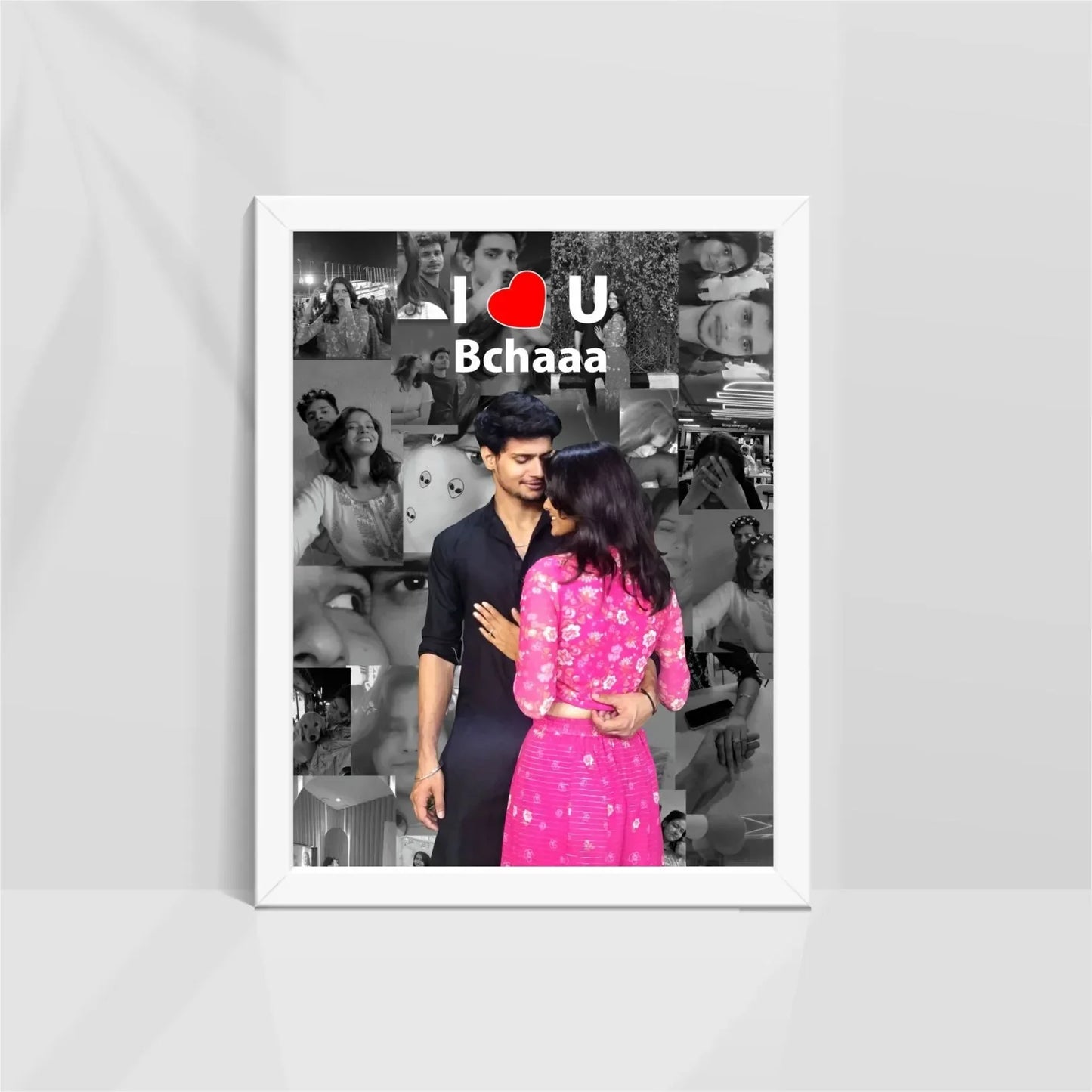 Personalized Love Collage Frame for Couples (A4 Size)