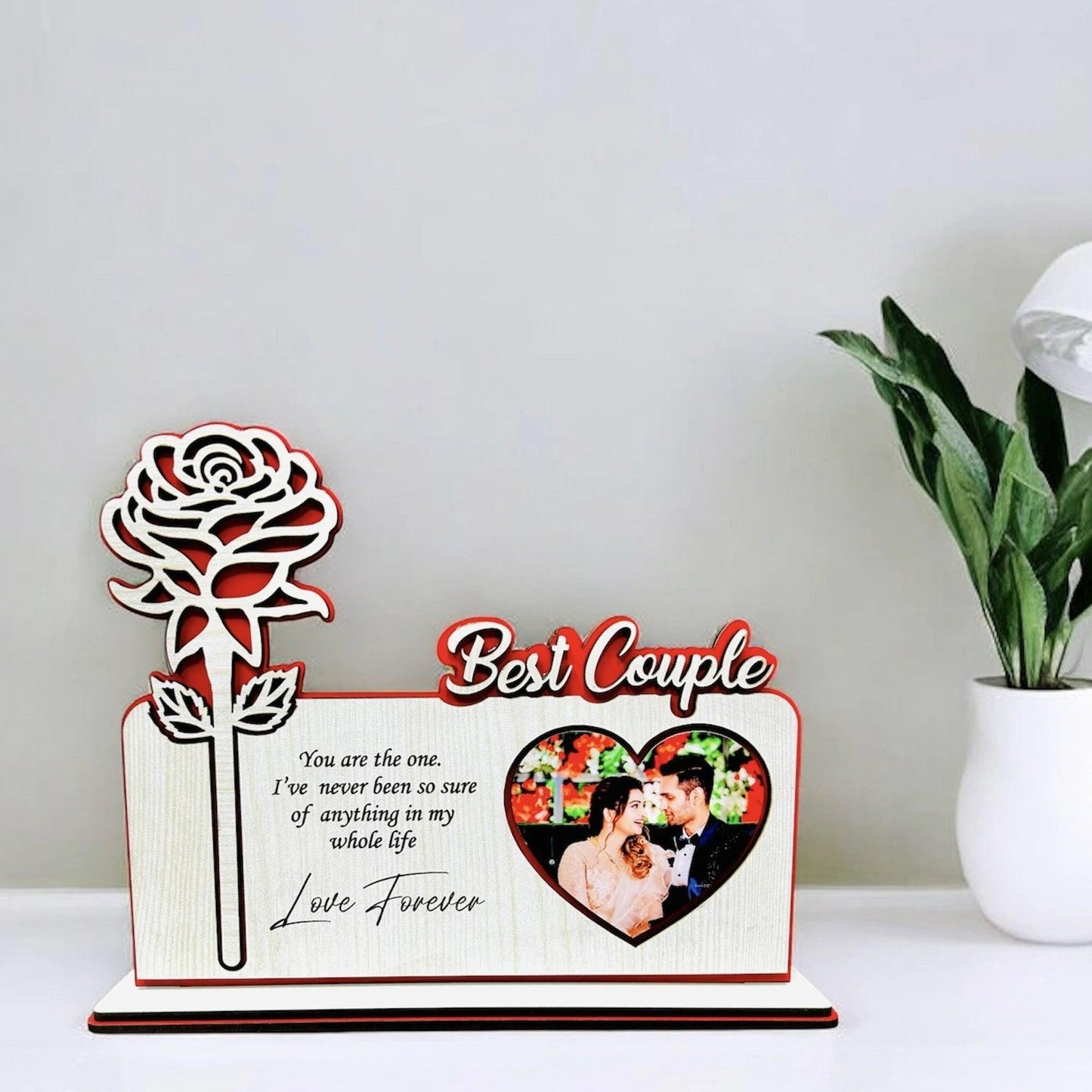 Best Couple Wooden Desk Photo Frame - Precious Art Gifts