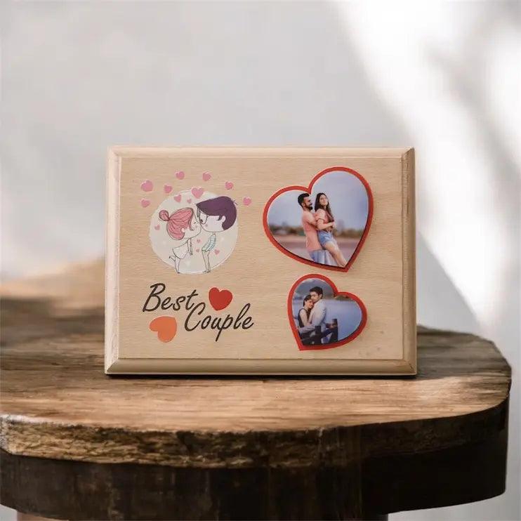 Best Couple’s Wooden Table Frame - Personalized Romantic Gift - Precious Art Gifts