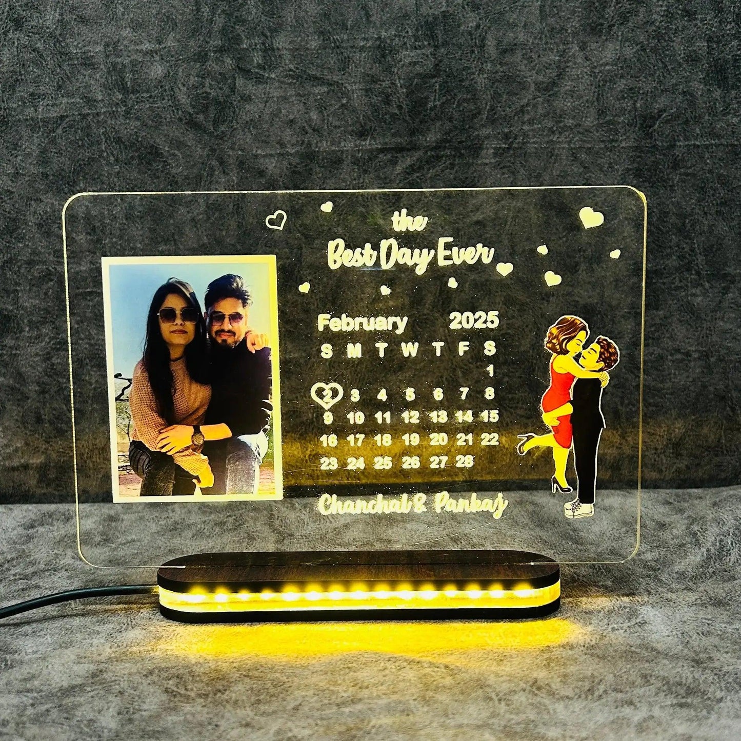 Personalized ‘Best Day Ever’ LED Night Lamp - Precious Art Gifts