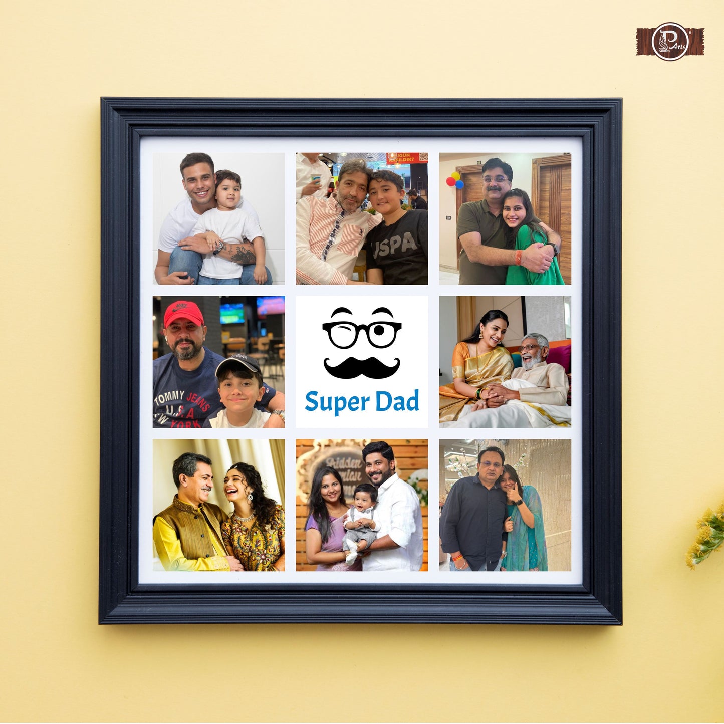 Personalized Super Dad Photo Frame Collage Gift for Father - Precious Art Gifts